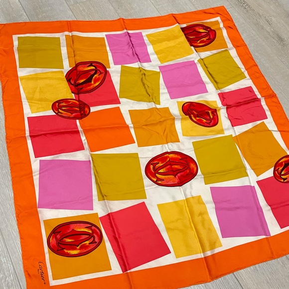 Vintage Cartier Multicolor Scarf Square - Picture 3 of 5